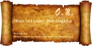 Oberleitner Marinetta névjegykártya